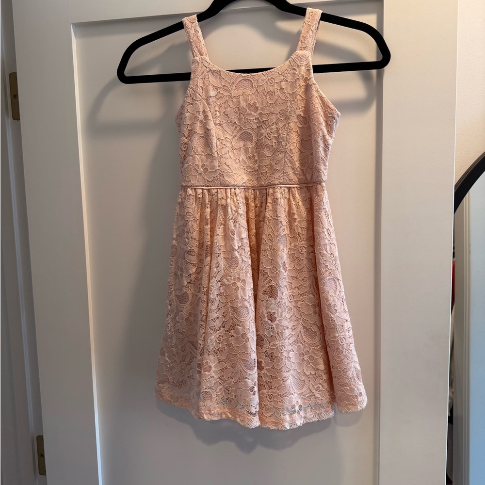 Elegant Pink Lace Kids Dress